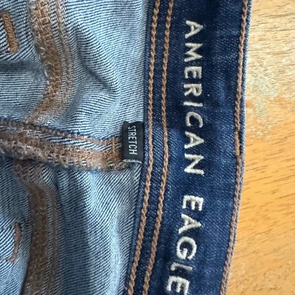 Women’s Kick boot American Eagle Outfitters Dark Blue Jeans 18 Short - Picture 3 of 6